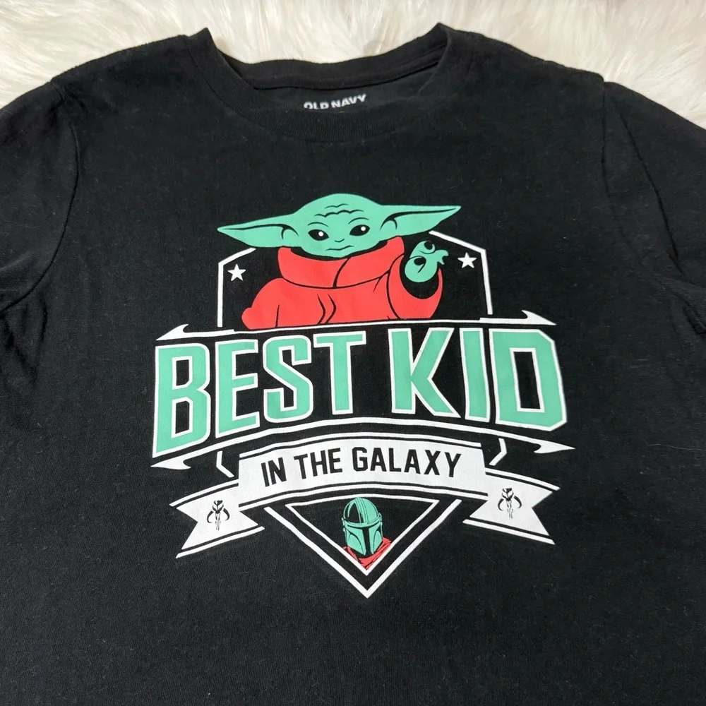 Old Navy Youth Boy Size Small (6/7) Black 'Best Kid in the Galaxy' Shirt